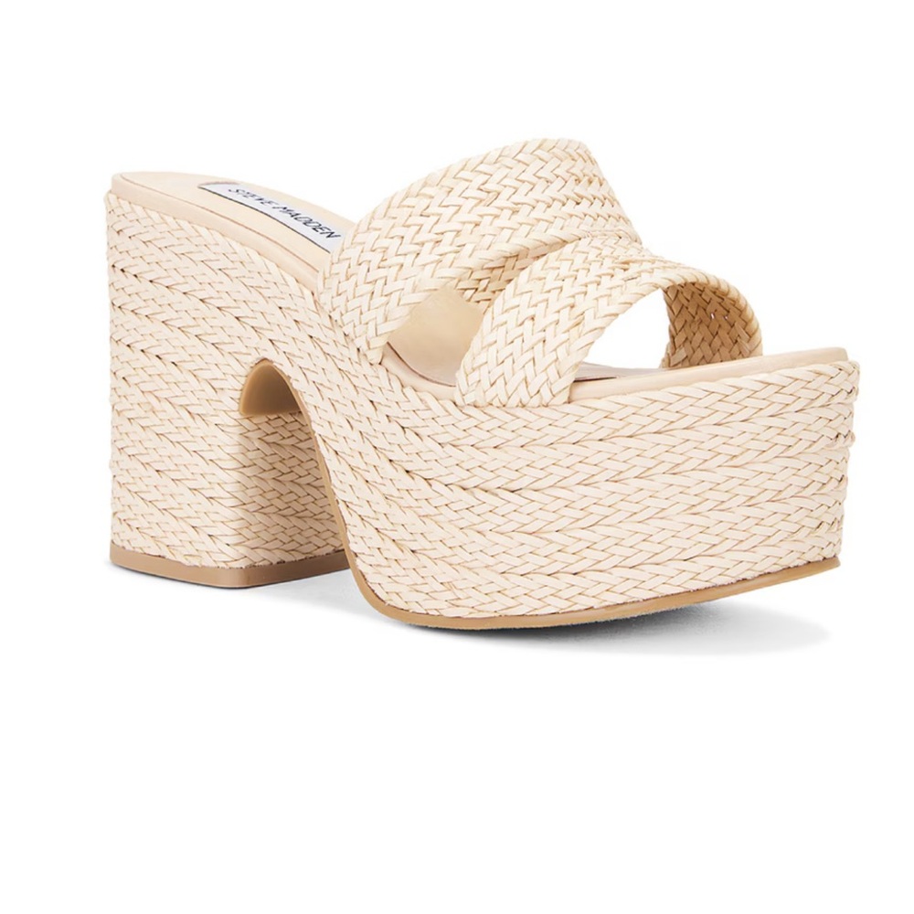 Steve Madden Cream Platform Sandals